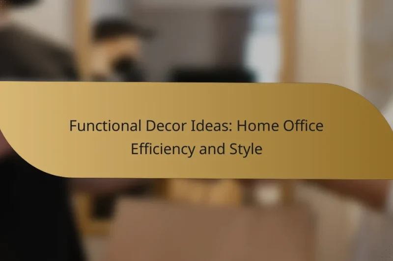 Functional Decor Ideas: Home Office Efficiency and Style