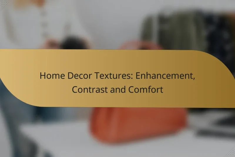 Home Decor Textures: Enhancement, Contrast and Comfort
