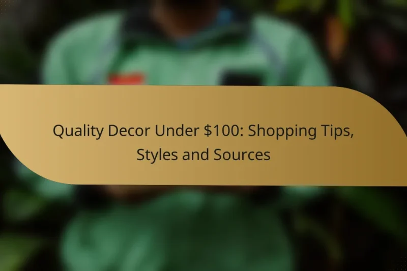 Quality Decor Under $100: Shopping Tips, Styles and Sources