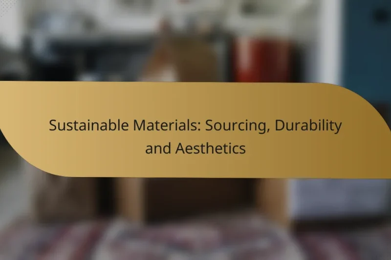 Sustainable Materials: Sourcing, Durability and Aesthetics
