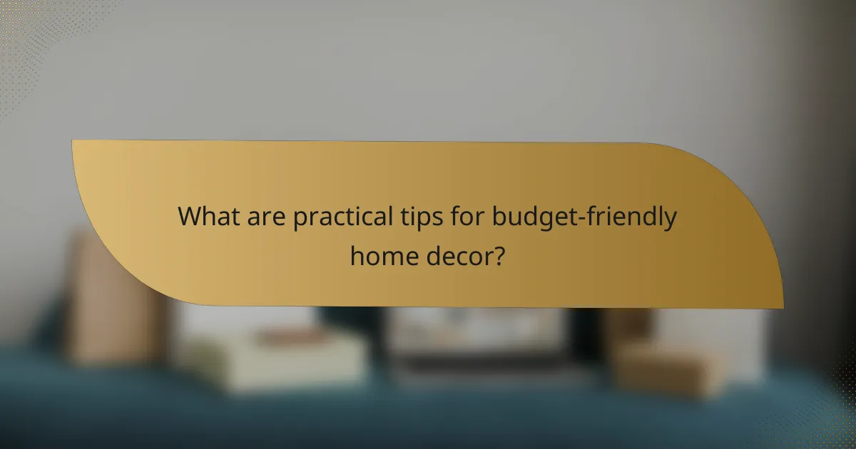 What are practical tips for budget-friendly home decor?