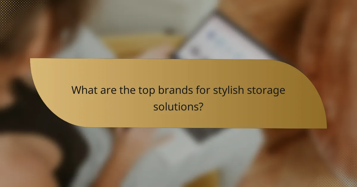 What are the top brands for stylish storage solutions?