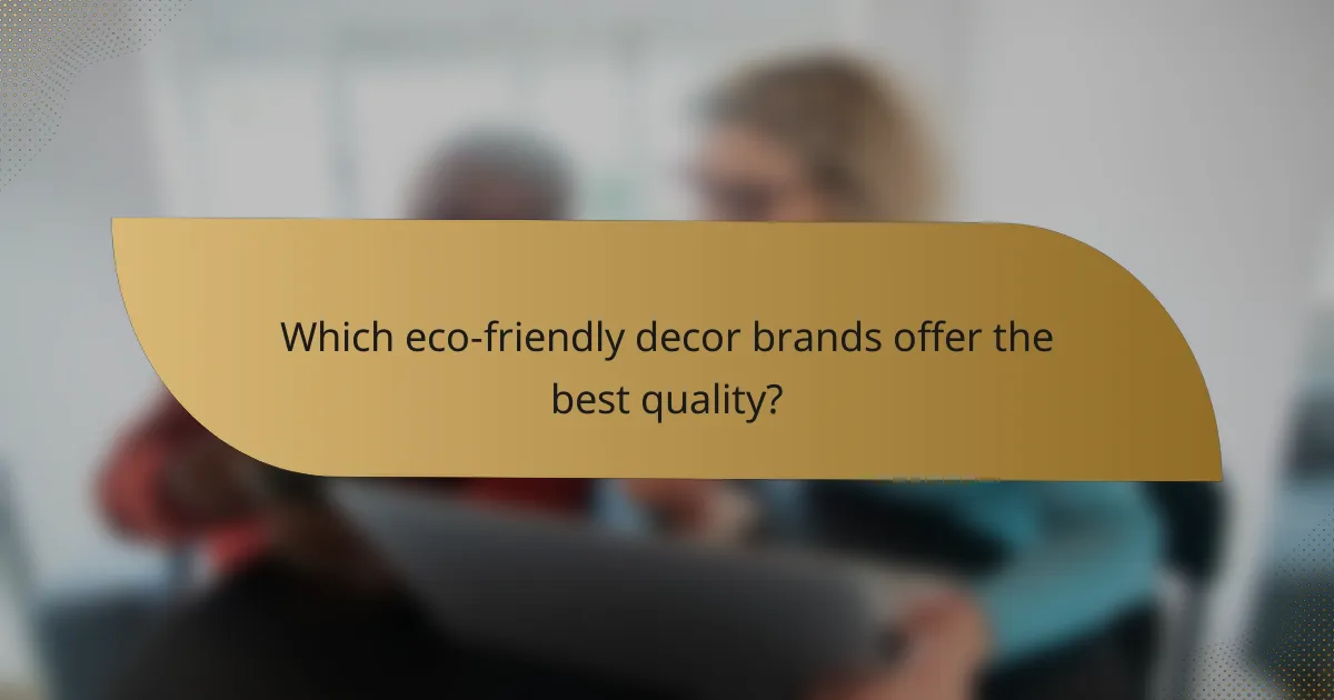Which eco-friendly decor brands offer the best quality?